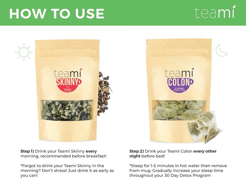 Teami® 30-Day Detox Tea Pack: All-Natural Teatox Kit with Teami Skinny & Teami Colon Cleanse Herbal Teas - Image 4